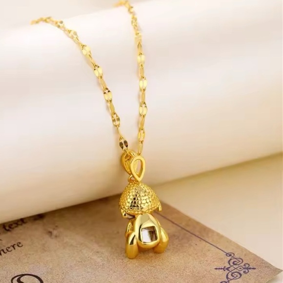 18K Gold Plated Bohemian Buddha With Projector Stone Pendant Necklace - Picture 10 of 10
